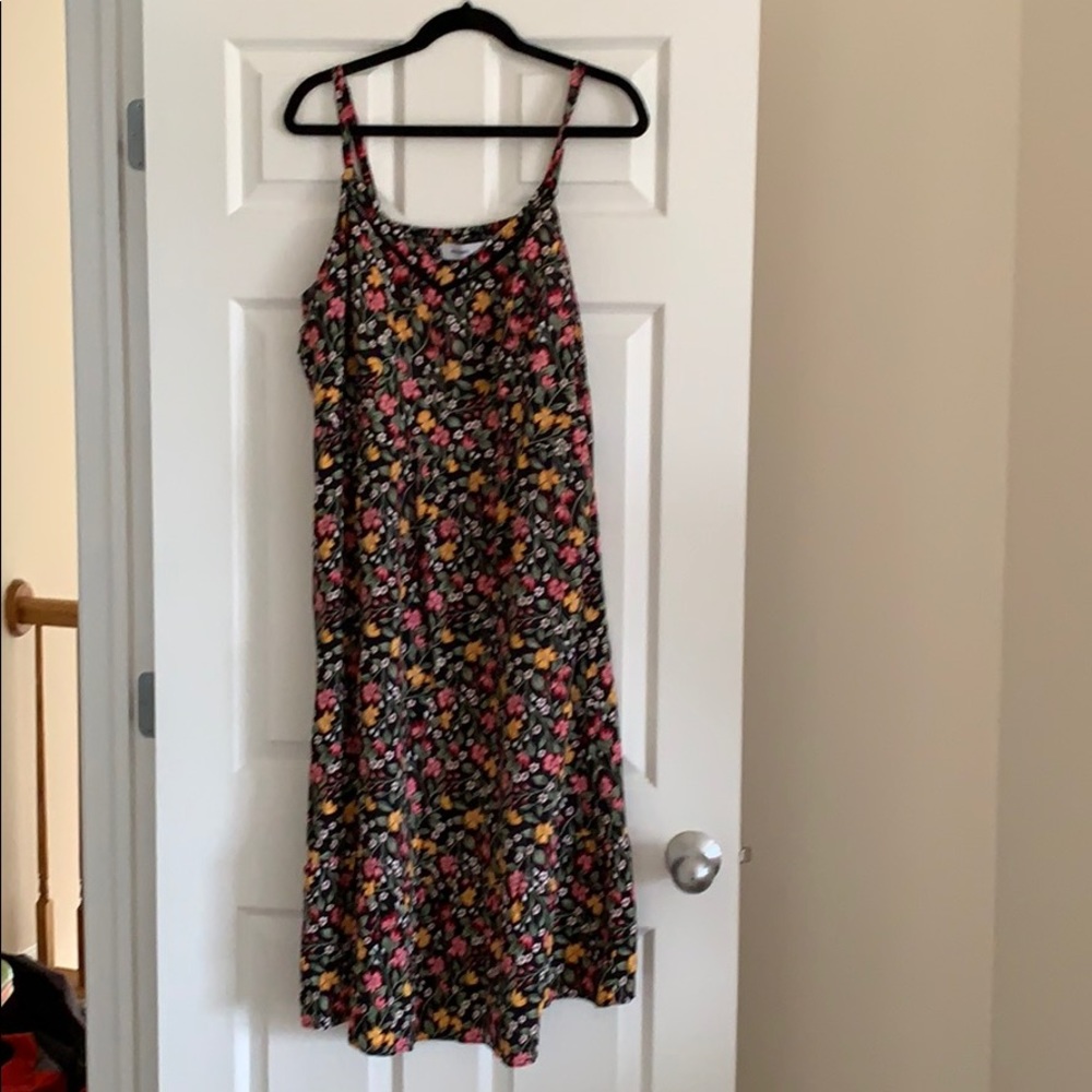 Rayon flowered tea length summer dress